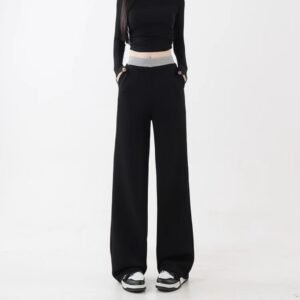 Women's AutumnWinter Fleece-Lined Loose Effortless-Style Sweatpants With A Slimming Effect For Pear-Shaped Figures