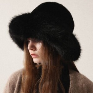 Womens Oversized Furry Fisherman Hat For Fall And Winter In Mongolian Style